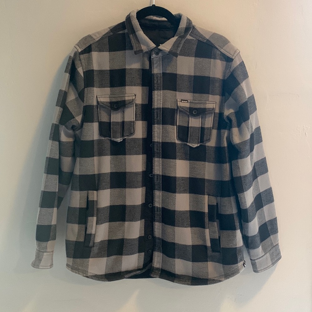 Hurley Flannel  Shirt Jacket With Sherpa Lining